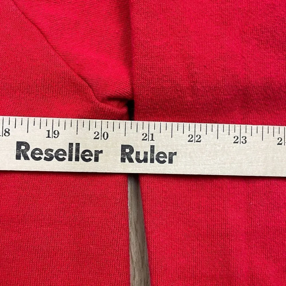 Vintage Sweatshirt Mens Large Red Apple Computers 80s Logo Fleece Crewneck